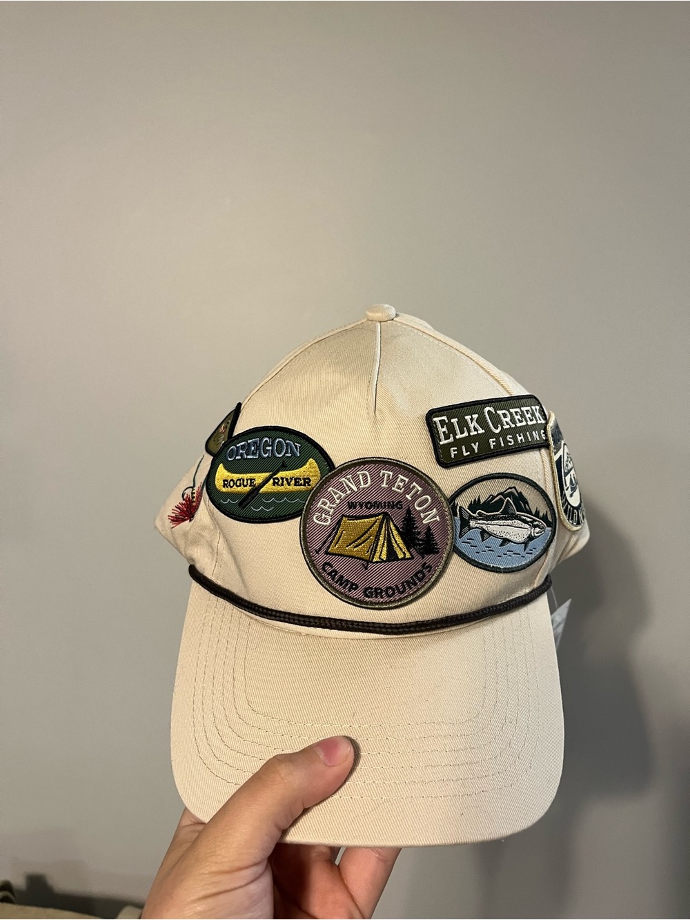 Abercrombie & Fitch Cream Patch Baseball Cap
